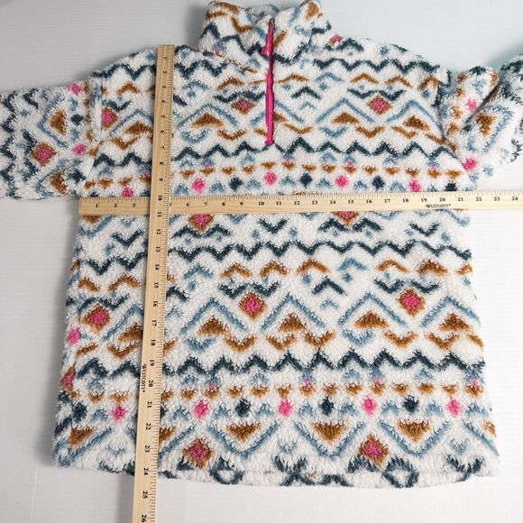 Eddie Bauer Plush 1/4 Zip Fleece Pullover Womens Large Multicolor Aztec Gorpcore - Picture 4 of 16
